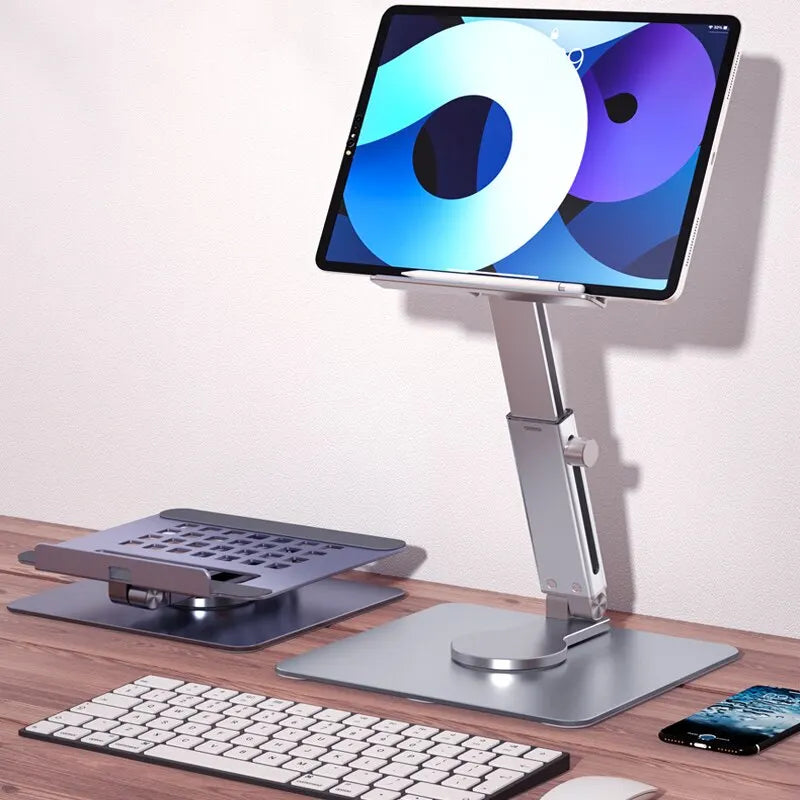 Adjustable Aluminum Tablet Stand with 360° Rotation