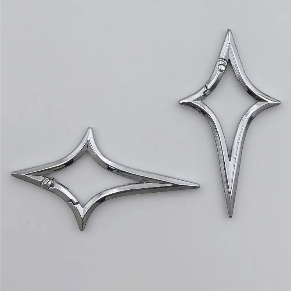 Gothic Star Cross Keychain with Carabiner Clip