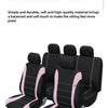 Black and pink memory foam seat cushions for comfortable travel in vehicles