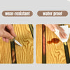 Peel and Stick Wood Slat Wallpaper with Gold Trim