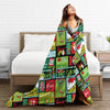 Grinch-Themed Coral Fleece Throw Blanket