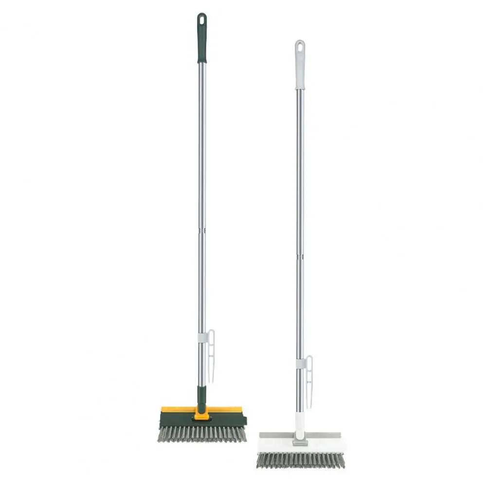 Rotatable Long-Handle Floor Scrub Brush with Squeegee