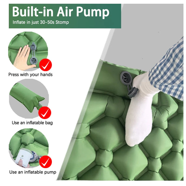 Self-Inflating Camping Mattress with Built-In Pump