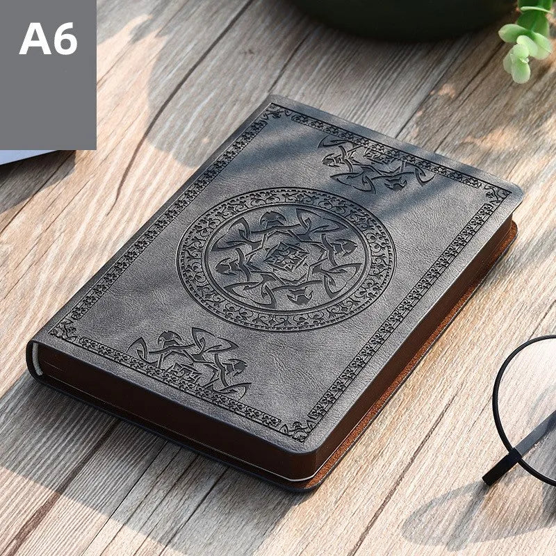 Retro A6 Faux Leather Notebook with Elastic Closure