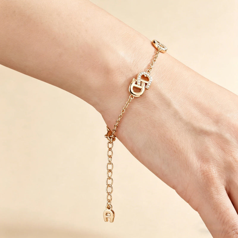 Double D CZ Gold-Plated Bracelet