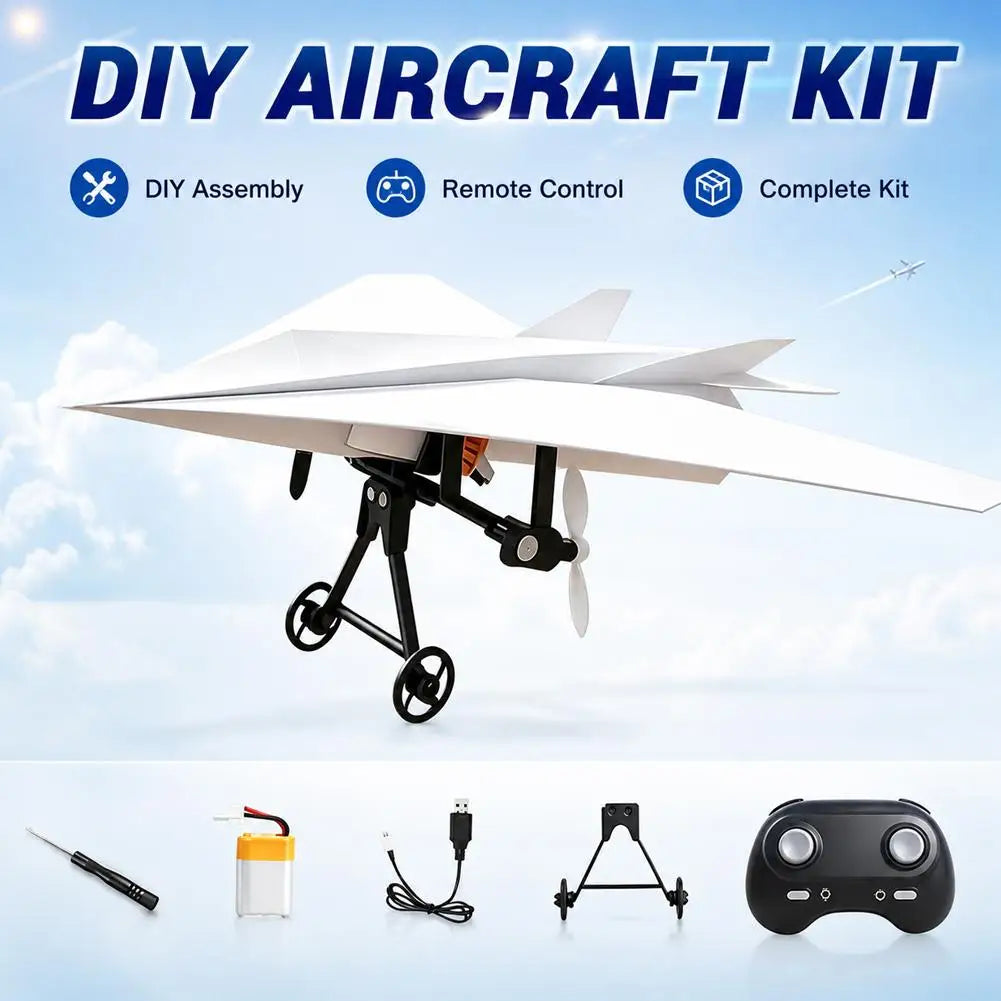Electric Paper Airplane Kit with Gyro Stabilizer Remote Control