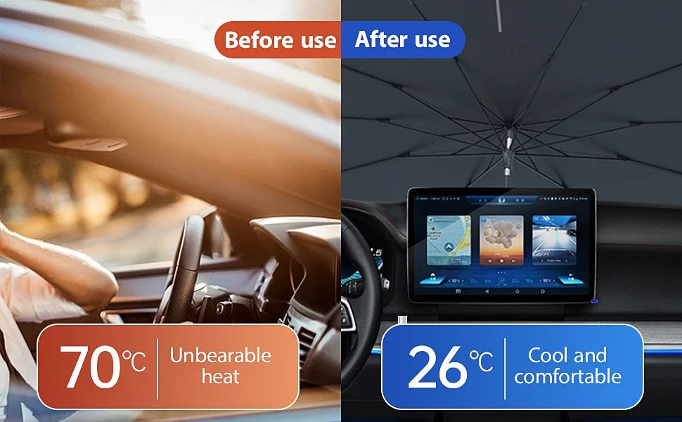 Foldable Car Windshield Sun Shade Umbrella