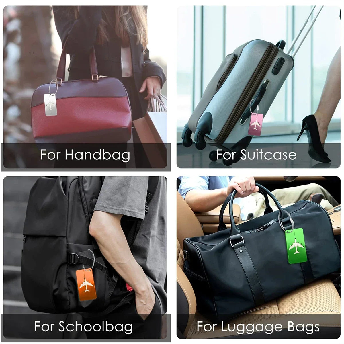 Aircraft-Grade Aluminum Luggage Tag with ID Card Slot