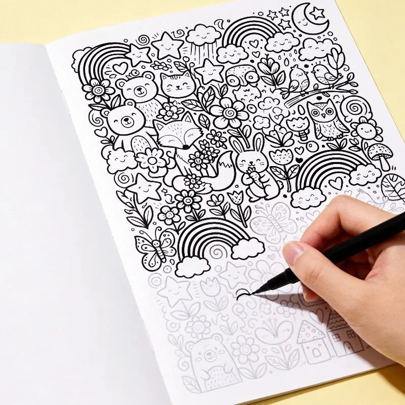 Adult Decompression Graffiti Coloring Book with 22 Unique Patterns