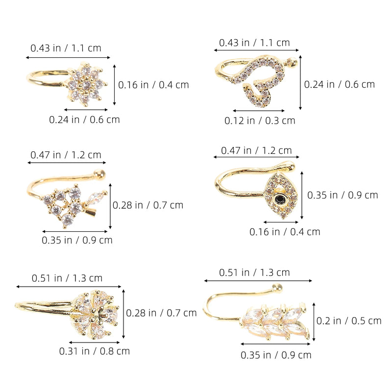 6-Piece Non-Piercing Nose Cuff Set