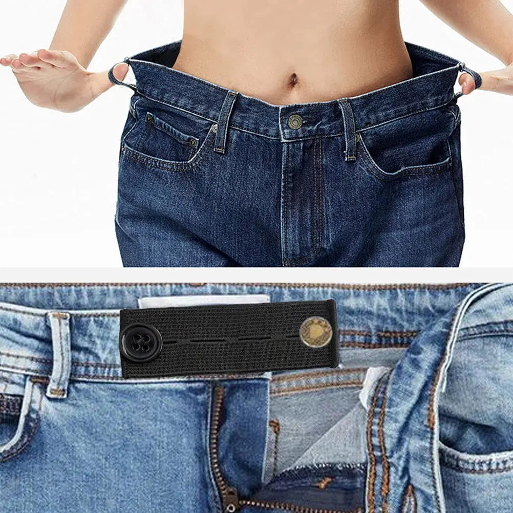 Elastic Waist Extender with Adjustable Button