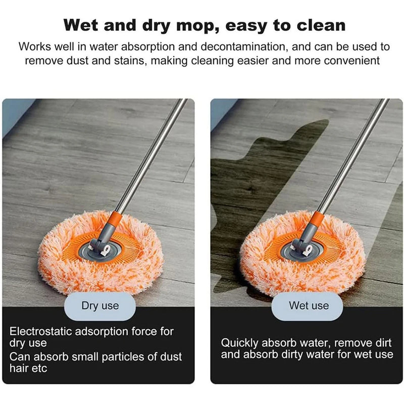 360° Rotating Microfiber Mop with Extendable Handle