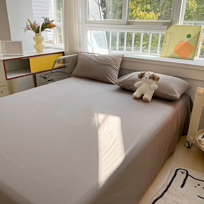 Organic Cotton Percale Bed Sheet Set with Pillowcases