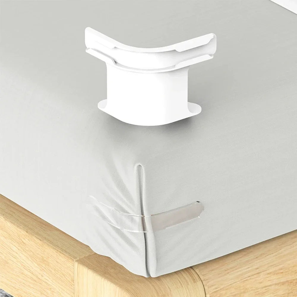Bedsheet Corner Tightener Clips with Heavy-Duty Mattress Straps