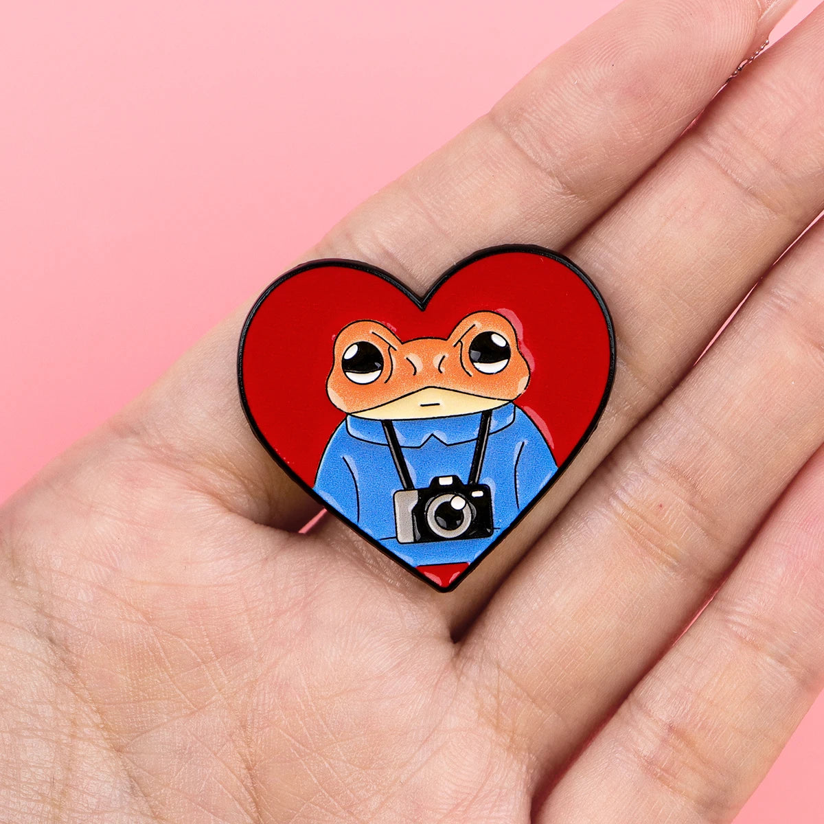 Cute Frog Enamel Pin with Sarcastic Quote