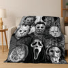 Ghost Face Horror Character Flannel Throw Blanket