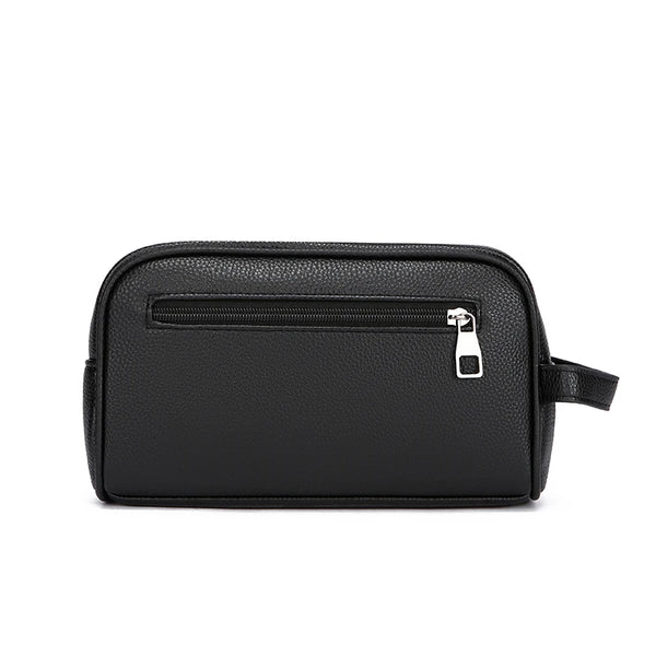 Men's Soft Leather Business Clutch Bag – Minimalist Travel Handbag with Zipper Closure