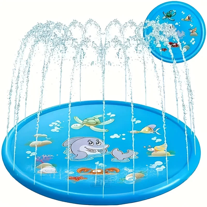 Inflatable Dolphin Splash Mat with Water Spray System
