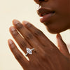 Marquise Cut Moissanite Engagement Ring in Sterling Silver