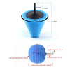 A blue drill polishing sponge cone kit with a black handle and sponge ball for automotive detailing.