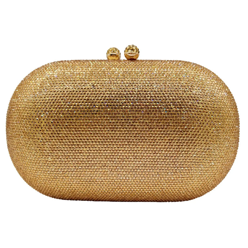 Rhinestone Evening Clutch with Chain Strap