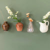 Mini Ceramic Vase Fridge Magnet with Artificial Flower Holder