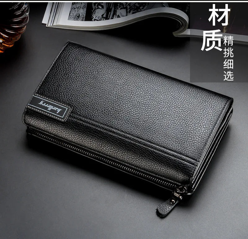 Premium Men's Business Handbag with Large Capacity and Zipper Closure