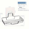 Silver single-layer stainless steel soap rack with a no-drill adhesive installation