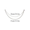 Silver chain accessory featuring a starfish charm and pearl beads, measuring 26cm/10.2in and 31cm/12.2in.