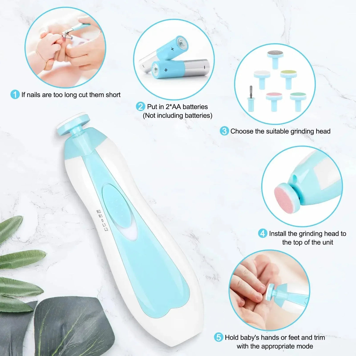 Electric Baby Nail Trimmer & Manicure Set