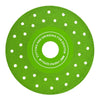 Green diamond glass and tile cutting disc with mounting holes for angle grinders
