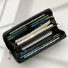 Classic Black Men's Leather Wallet with Phone Pocket
