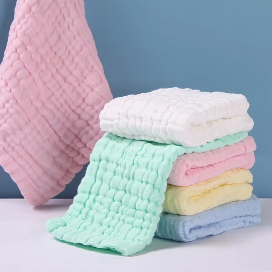 Baby Muslin Washcloths, 5-Pack Soft Cotton Gauze Towels