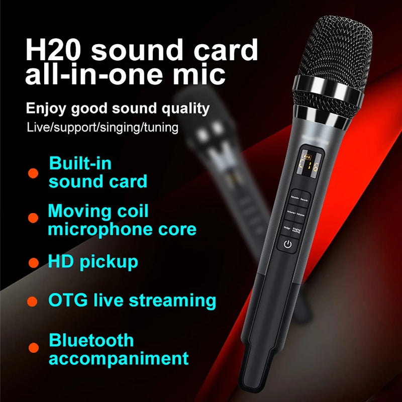 Wireless Handheld Microphone with Built-in Sound Card