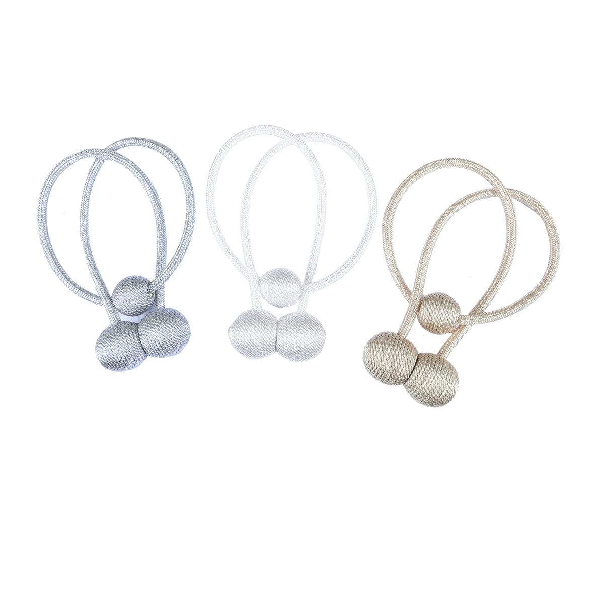 Magnetic Curtain Tiebacks with Decorative Ball Buckle