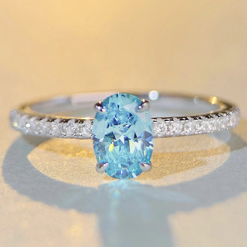 Elegant Oval CZ Sterling Silver Ring