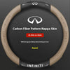 Carbon Fiber Leather Steering Wheel Cover for Infiniti Models