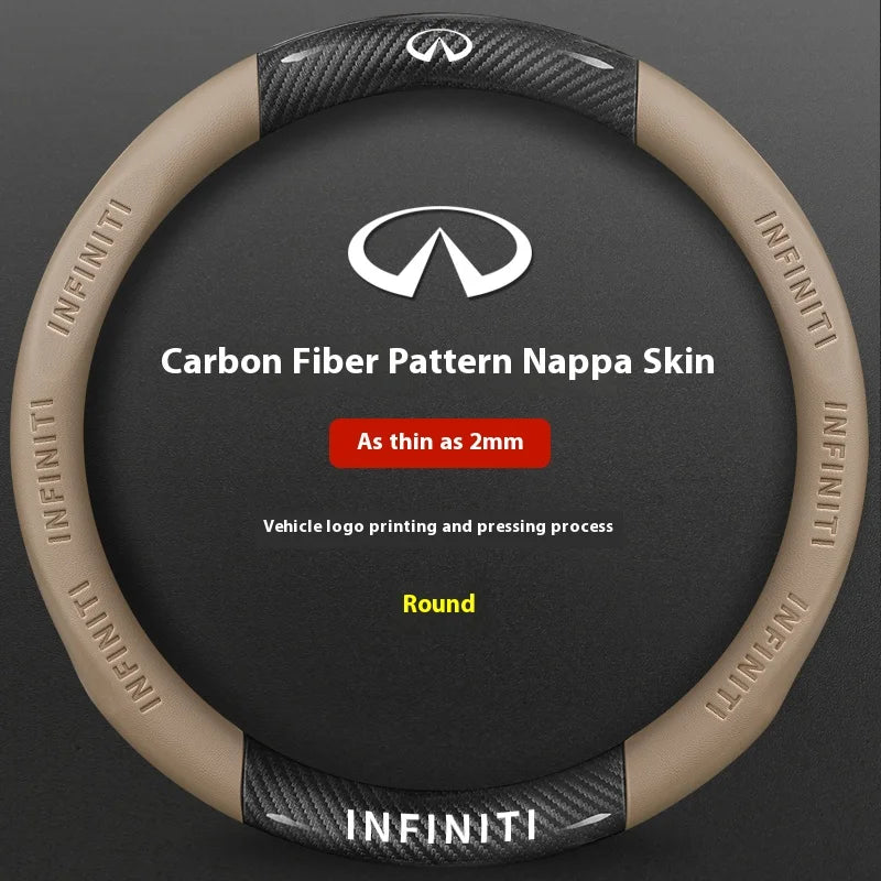 Carbon Fiber Leather Steering Wheel Cover for Infiniti Models