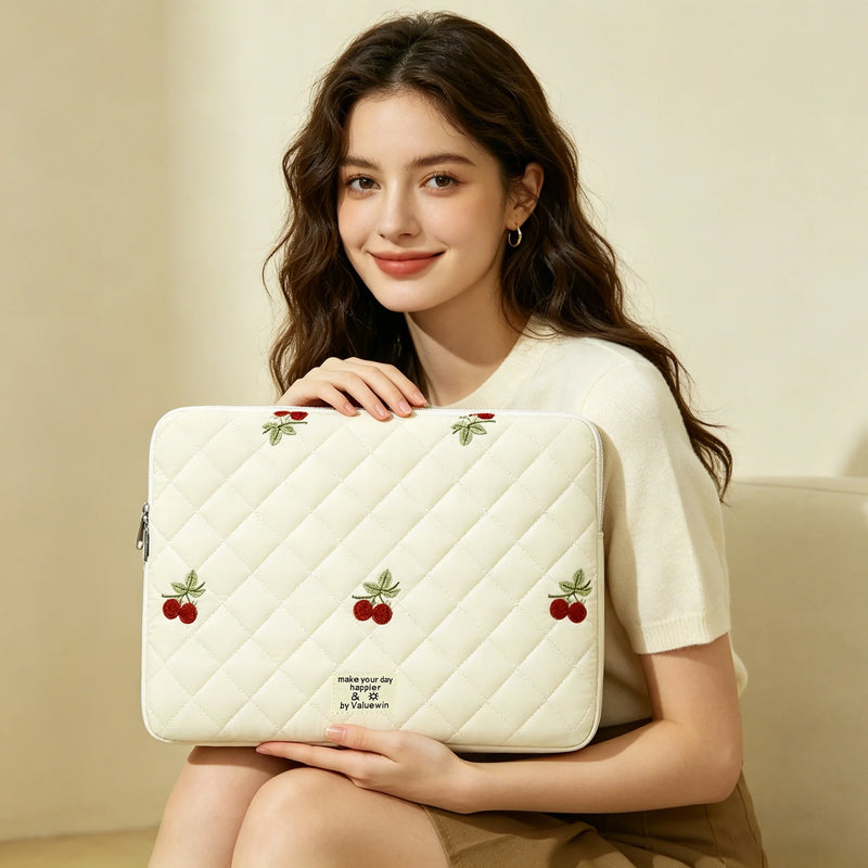 Cherry Blossom Quilted Laptop Sleeve