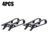 Four black plastic clips designed to hold garbage bags or snack bags on trash cans.