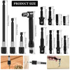 Flexible Right Angle Drill Bit Extension Set with Universal Socket Adapter