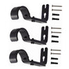 Set of 3 Adjustable Iron Curtain Rod Wall Brackets in Black