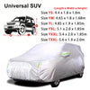 A white universal SUV car cover shown draped over a vehicle.