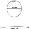 Stainless steel wire keychain cable about 5cm long with a screw lock.