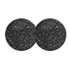 A set of two round, black non-slip diamond car cup holder coasters.