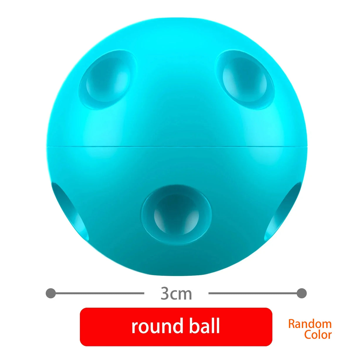 A bright cyan round ball magnetic building tile.