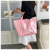 Striped PVC Waterproof Tote Bag for Everyday Use