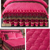 Crystal Velvet Gold Lace Bed Skirt with Anti-Slip Base