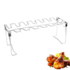 Stainless Steel 14-Slot BBQ Grill Rack for Chicken Drumsticks, Wings & More