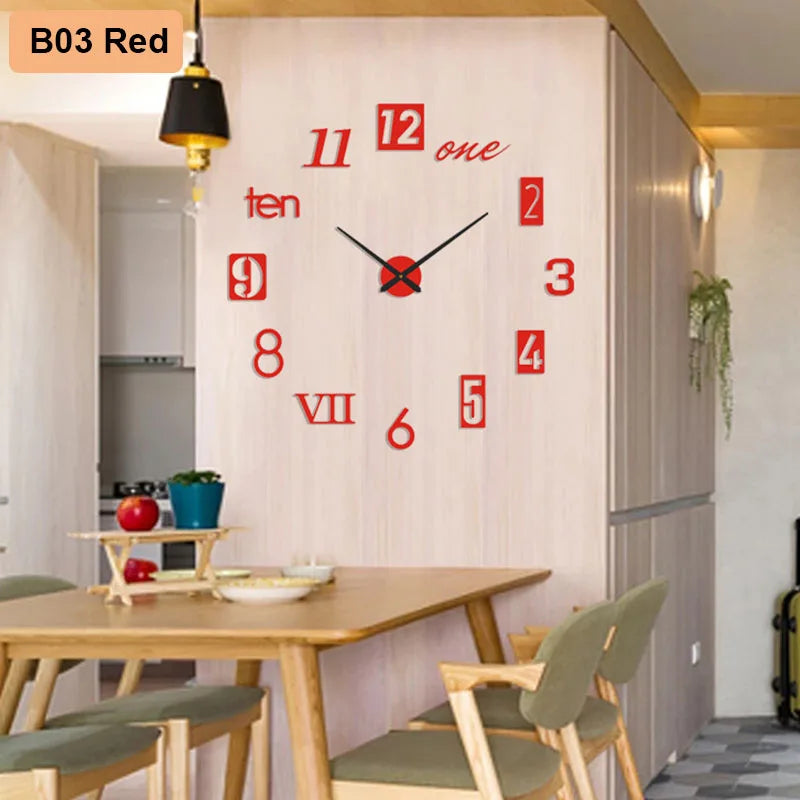 Modular 3D Number Wall Clock with Silent Movement